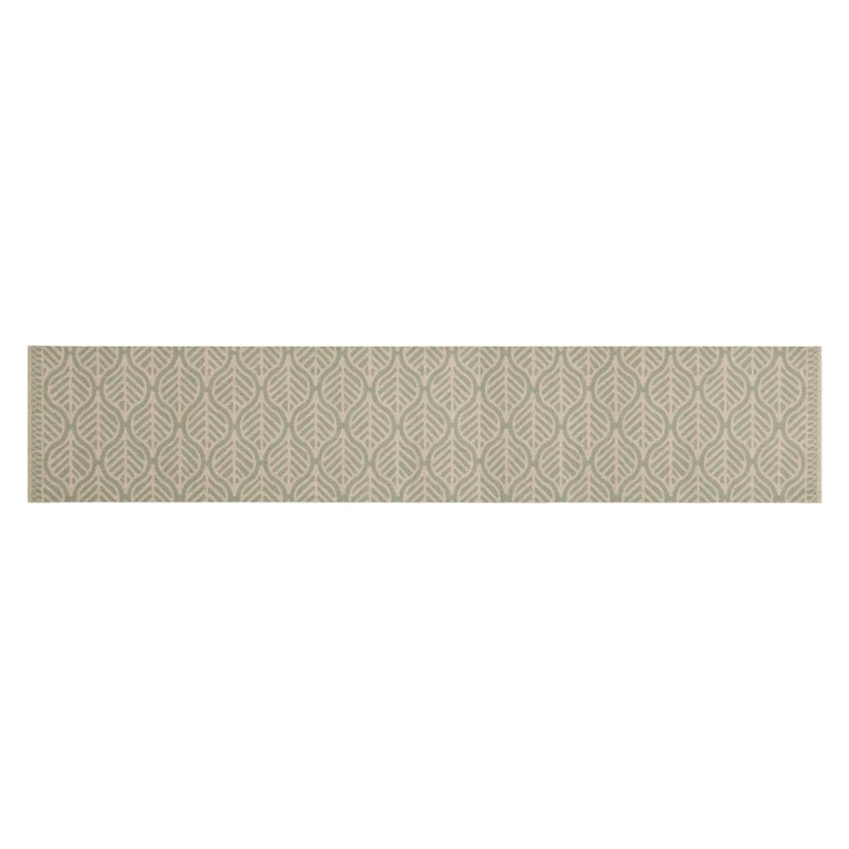 VIDAXL Tapis de cuisine lavable impression feuilles 60x300 cm velours