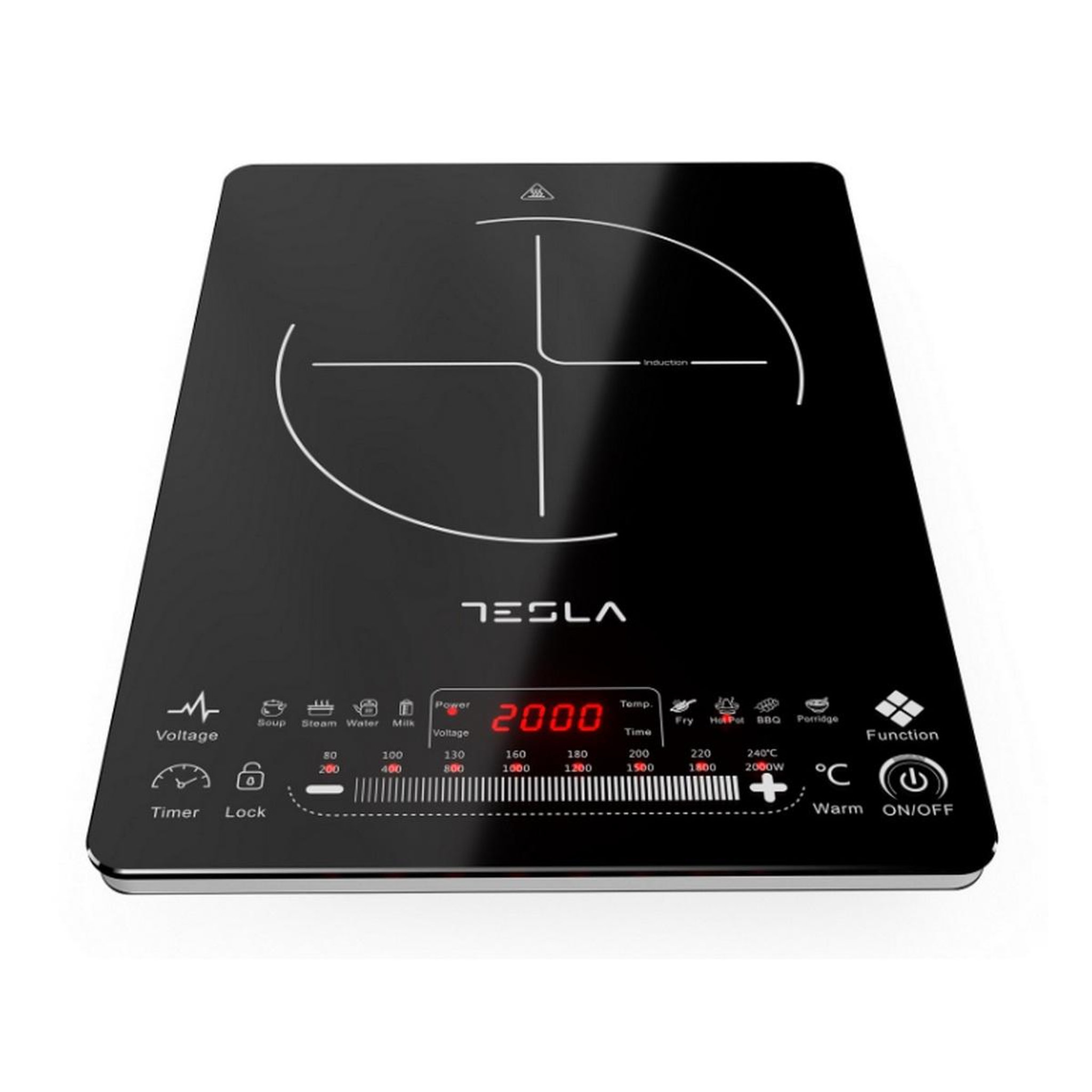 Voir la diapositive 3 : TESLA Table de cuisson induction 1 feux 2000w - ic400b