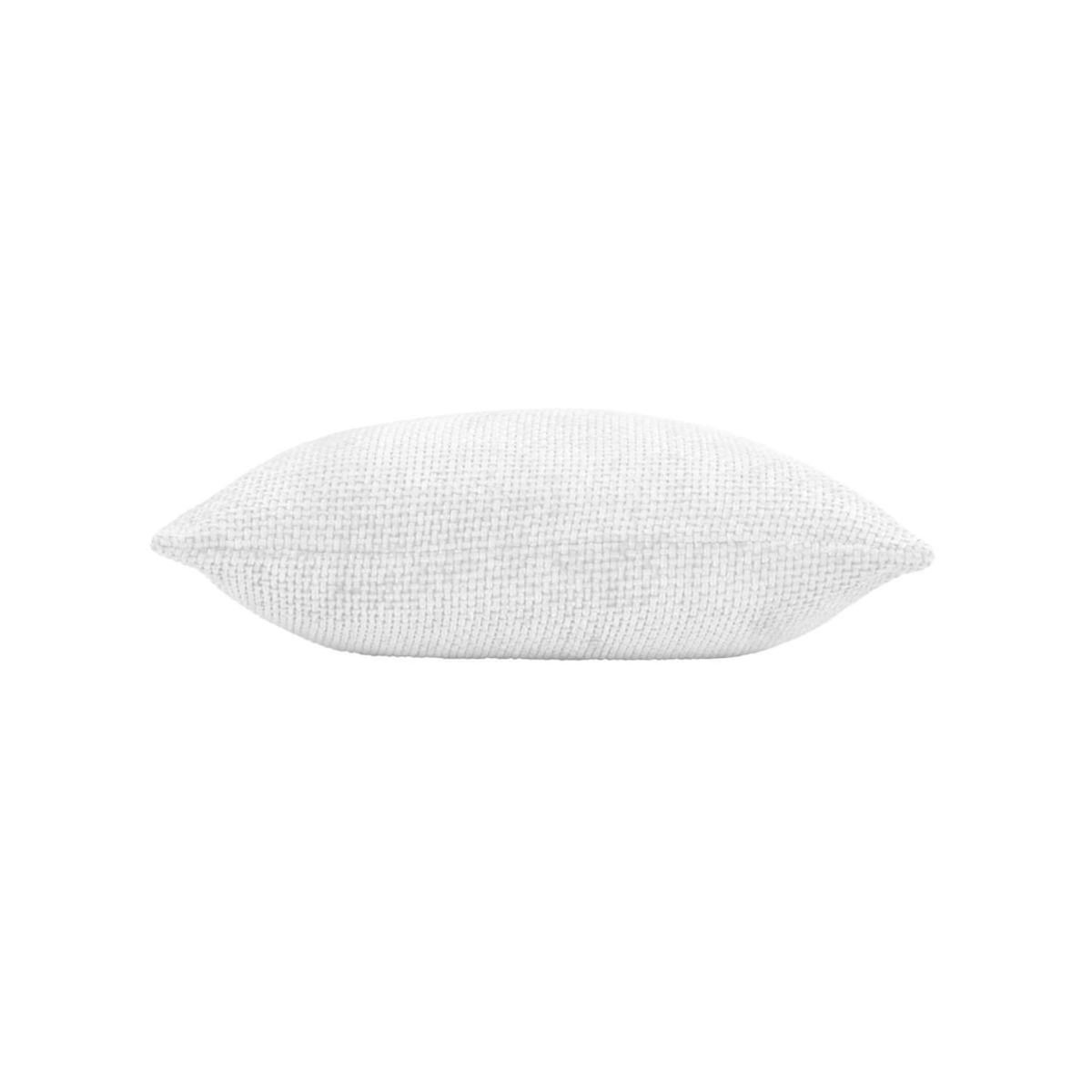 Paris Prix Coussin Déco en Velours Chenillé  Leo  45x45cm Blanc