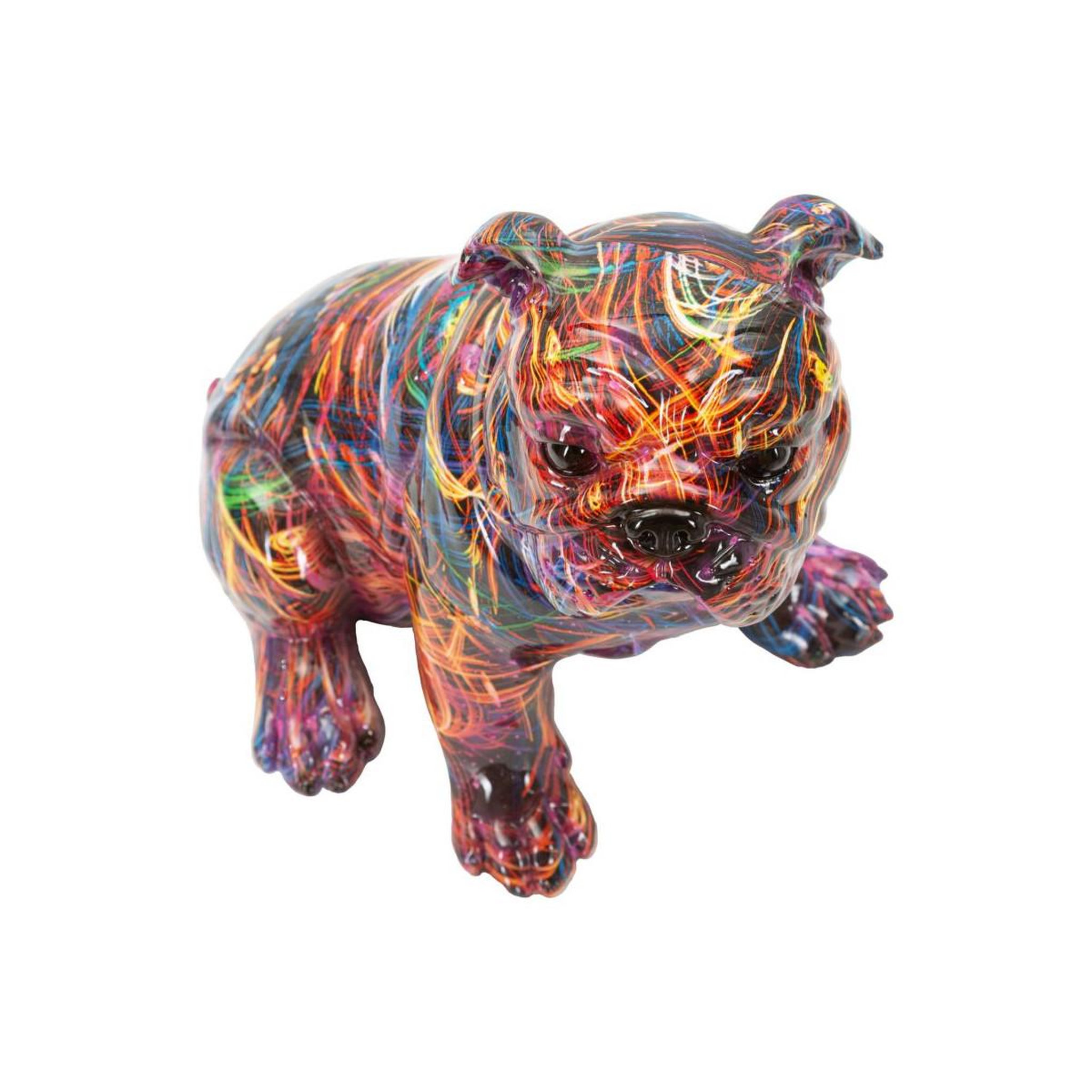 Voir la diapositive 3 : Paris Prix Statuette bulldog en résine  psyco  21cm multicolore