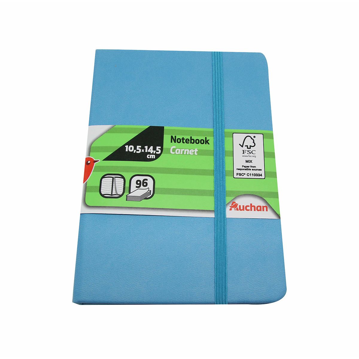 AUCHAN Carnet premium Notebook A6 - 96 pages - 10.5x14.5cm - bleu