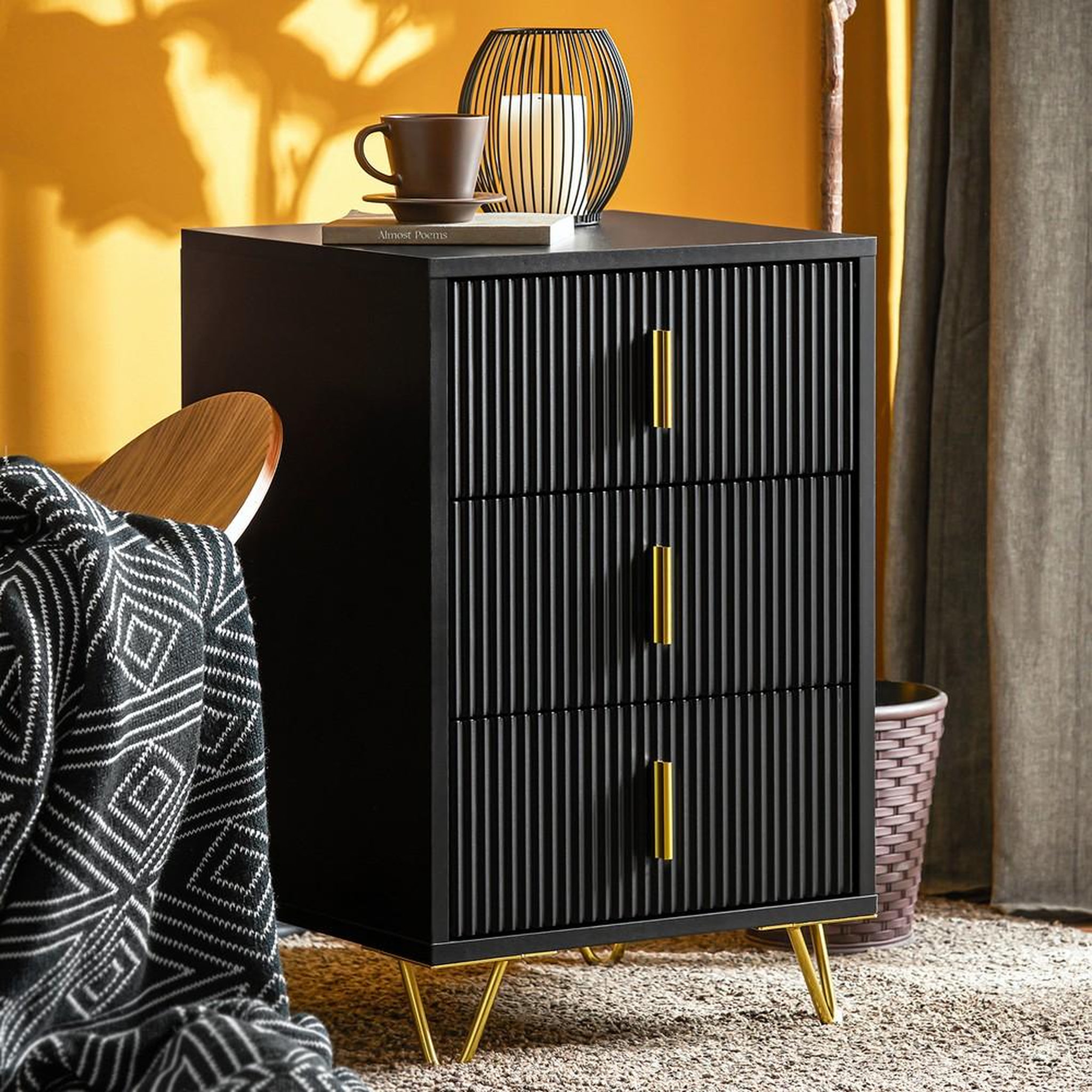 Voir la diapositive 2 : SOBUY SoBuy - Table De Chevet à 3 tiroirs - Moderne - FBT115-L