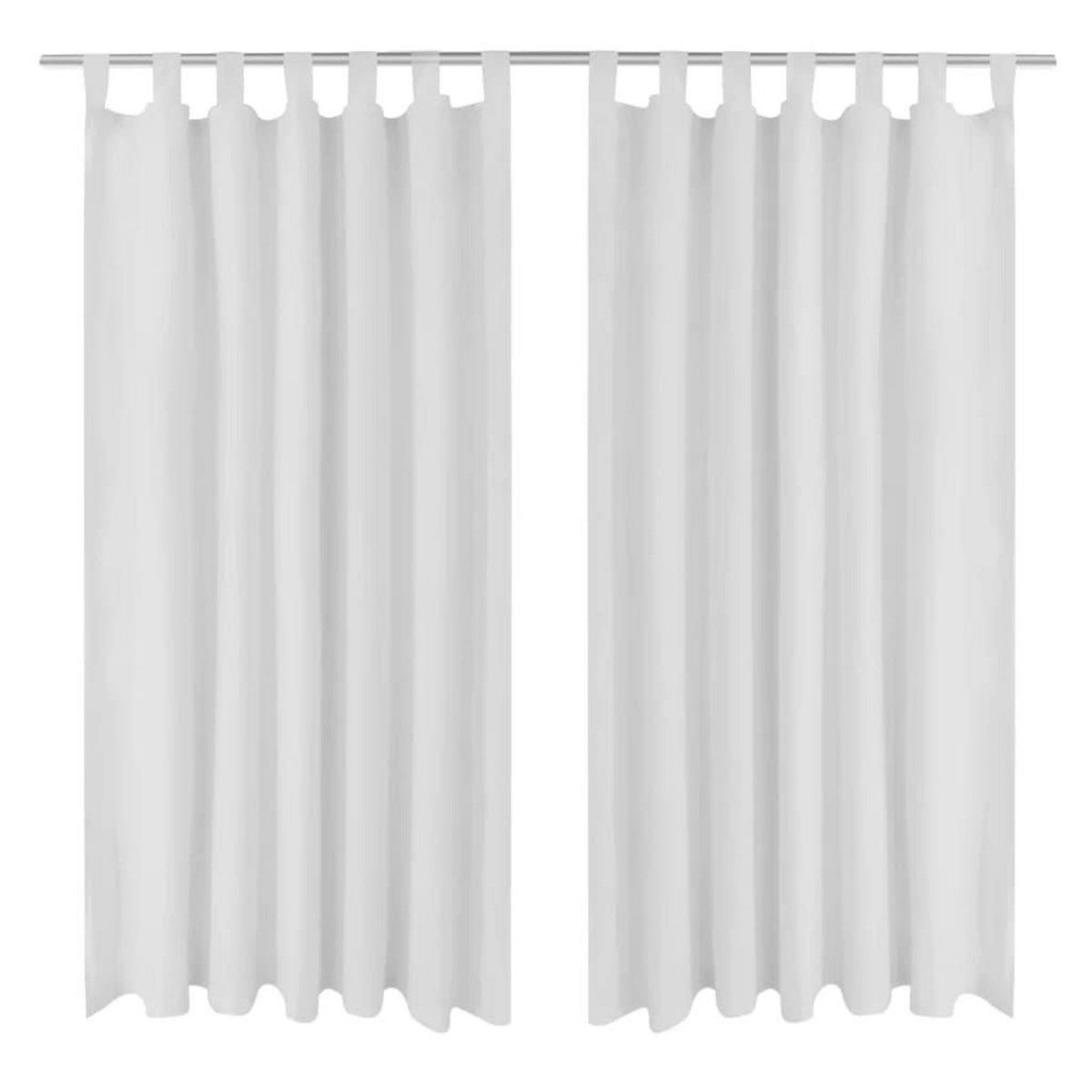 VIDAXL 2 pcs Rideau a Passant Micro Satin Blanc 140 x 175 cm