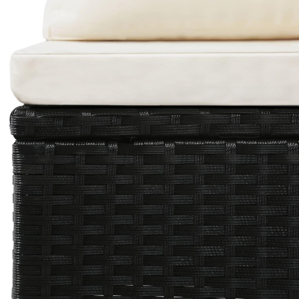 VIDAXL Salon de jardin 4 pcs avec coussins Resine tressee Noir