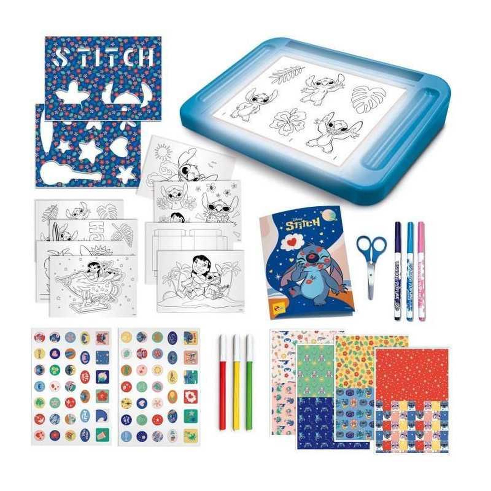 Voir la diapositive 3 : LISCIANI GIOCHI Kit de dessin - LISCIANIGIOCHI - STITCH - Table lumineuse - Modeles, Feutres