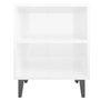 Voir la diapositive 5 : VIDAXL Tables de chevet pieds en metal 2 pcs blanc brillant 40x30x50cm