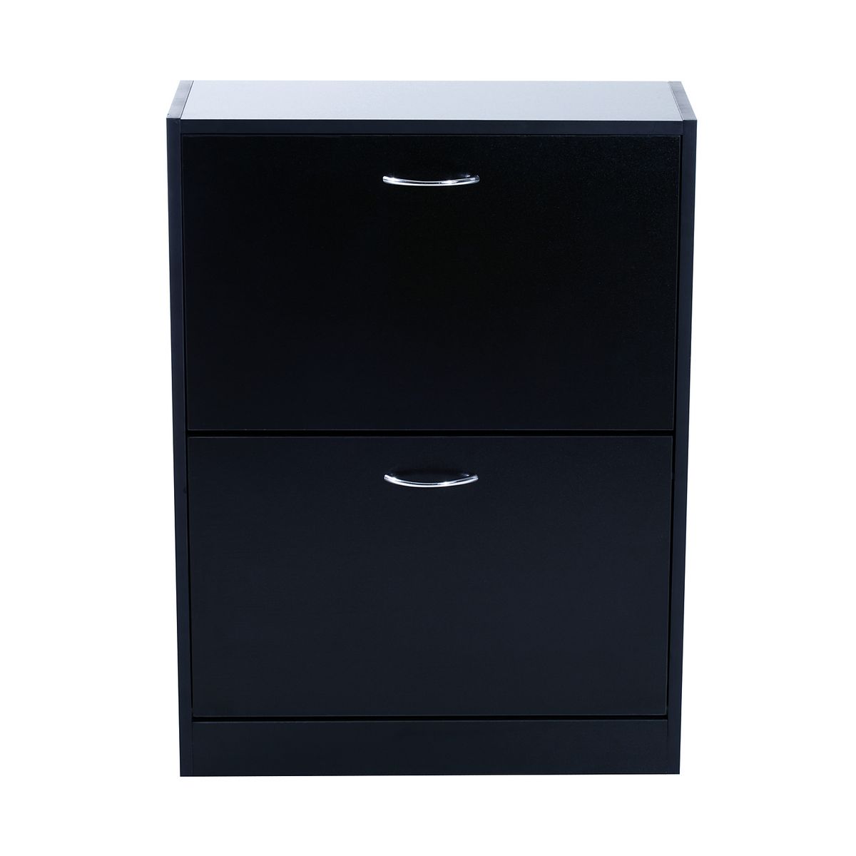 HOMCOM Meuble à chaussures double compartiment à bascule 60L x 24l x 80H cm panneaux de particules noir