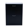 Voir la diapositive 2 : HOMCOM Meuble à chaussures double compartiment à bascule 60L x 24l x 80H cm panneaux de particules noir