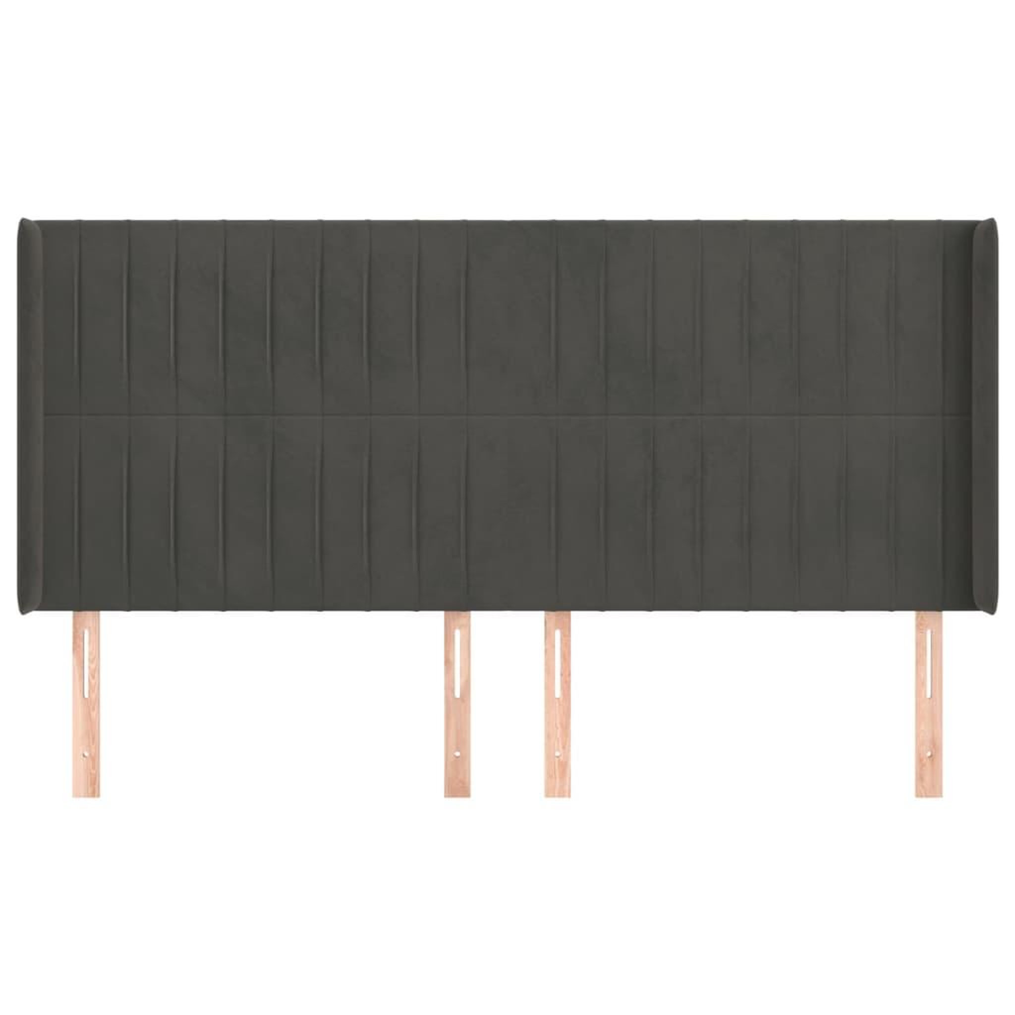 Voir la diapositive 3 : VIDAXL Tete de lit avec oreilles Gris fonce 203x16x118/128 cm Velours