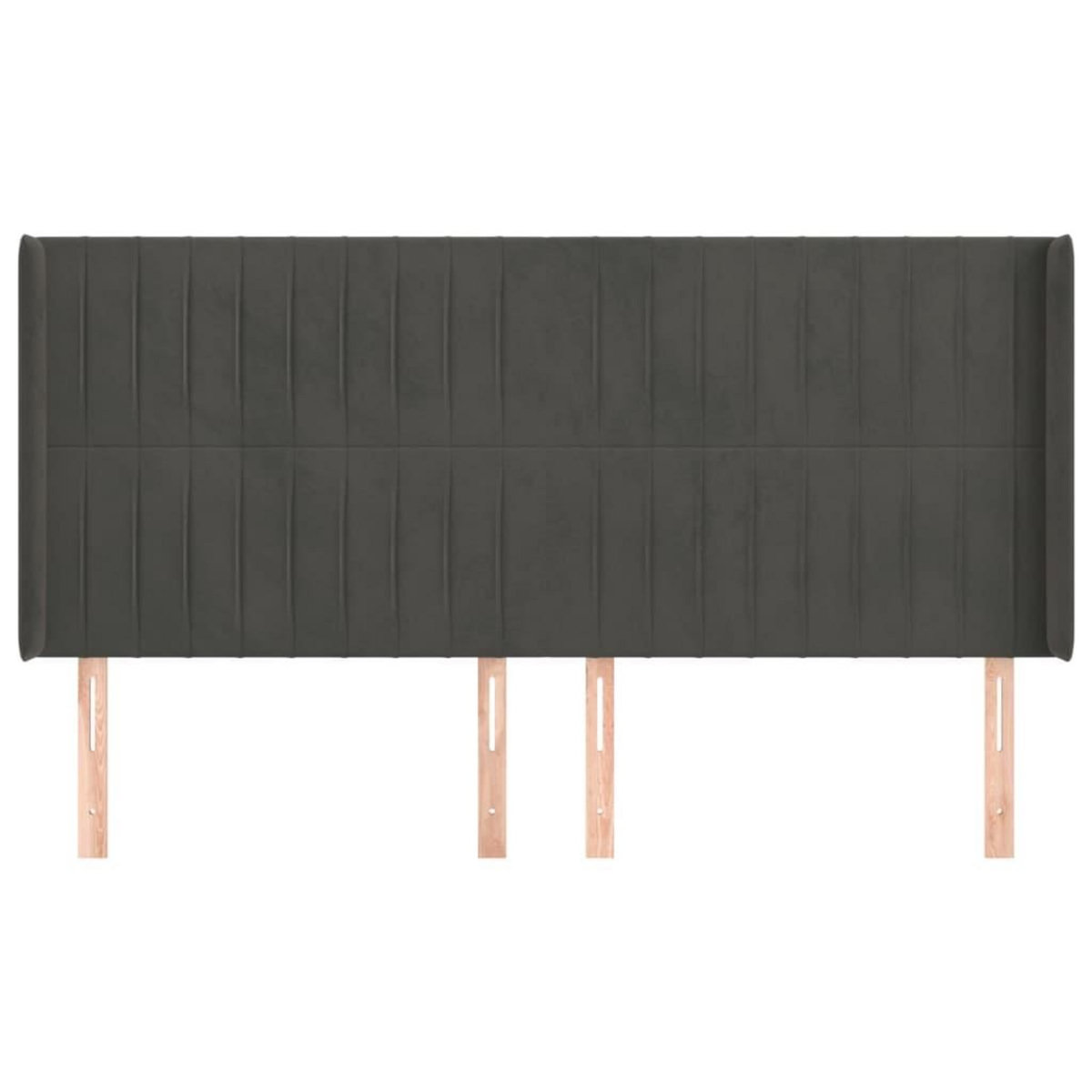 VIDAXL Tete de lit avec oreilles Gris fonce 203x16x118/128 cm Velours