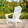 OUTSUNNY Fauteuil Adirondack pliable de jardin grand confort dossier incliné assise profonde bois de pin traité peint blanc