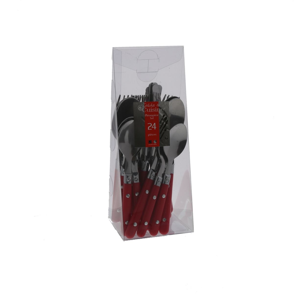 Ménagère 24 pièces RETRO Rouge