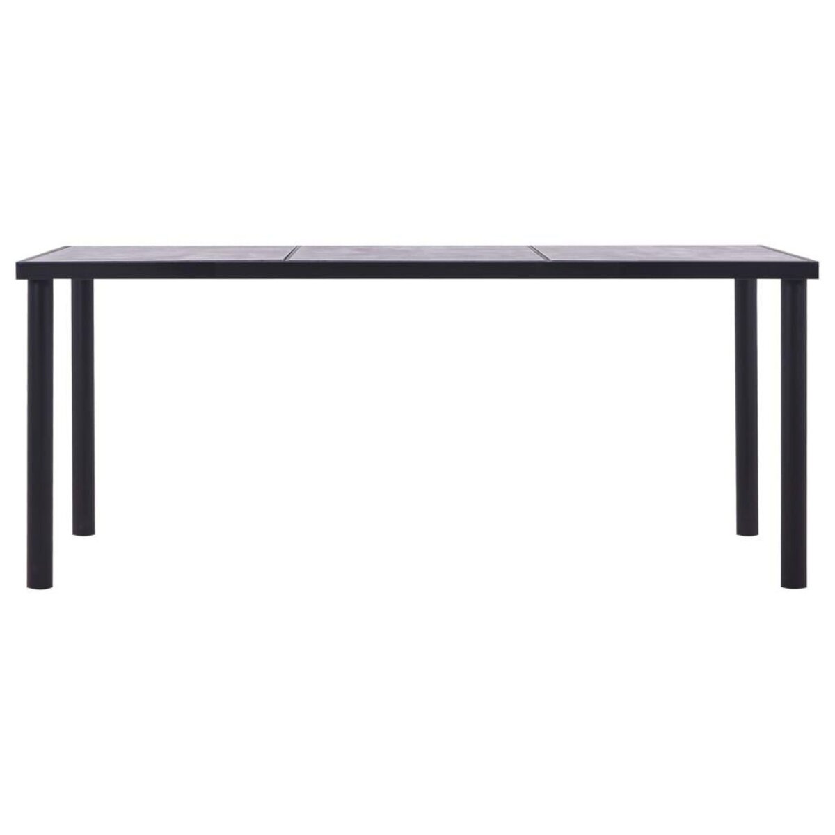 VIDAXL Table a manger Noir et gris beton 180x90x75 cm MDF