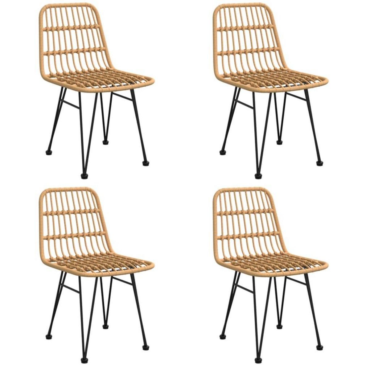 VIDAXL Ensemble a manger de jardin 5pcs Resine tressee