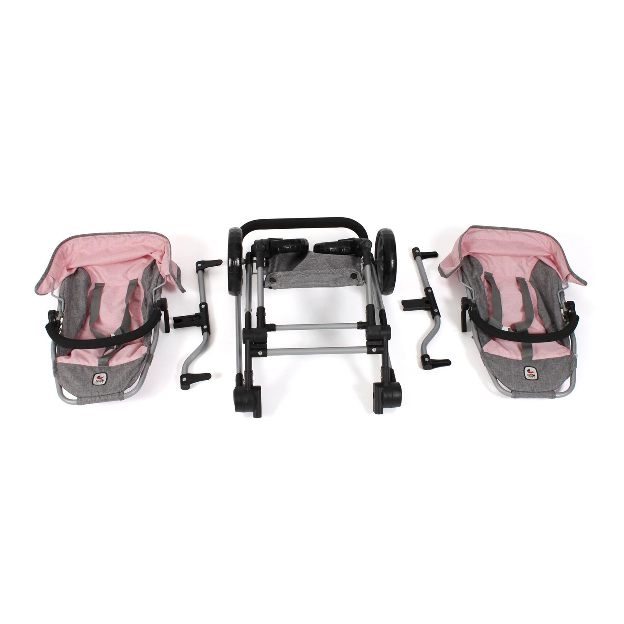 Voir la diapositive 6 : BAYER CHIC 2000 Poussette de poupée Linus Duo Mélange gris-rose