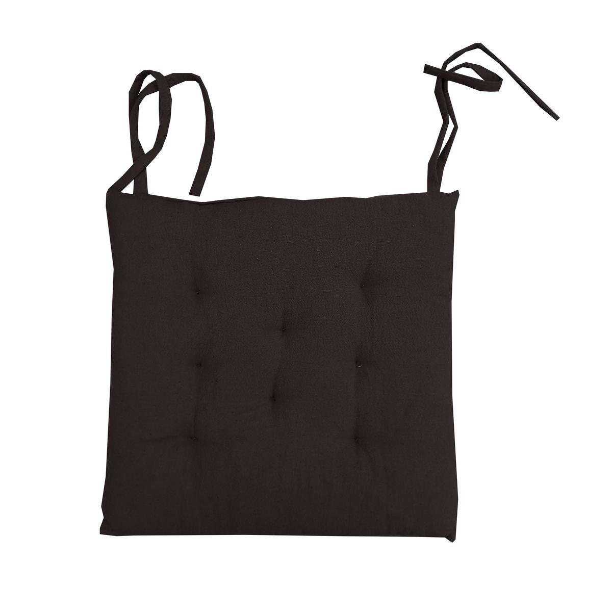 DECO AND CO Galette de chaise unie matelassée en coton avec nouettes