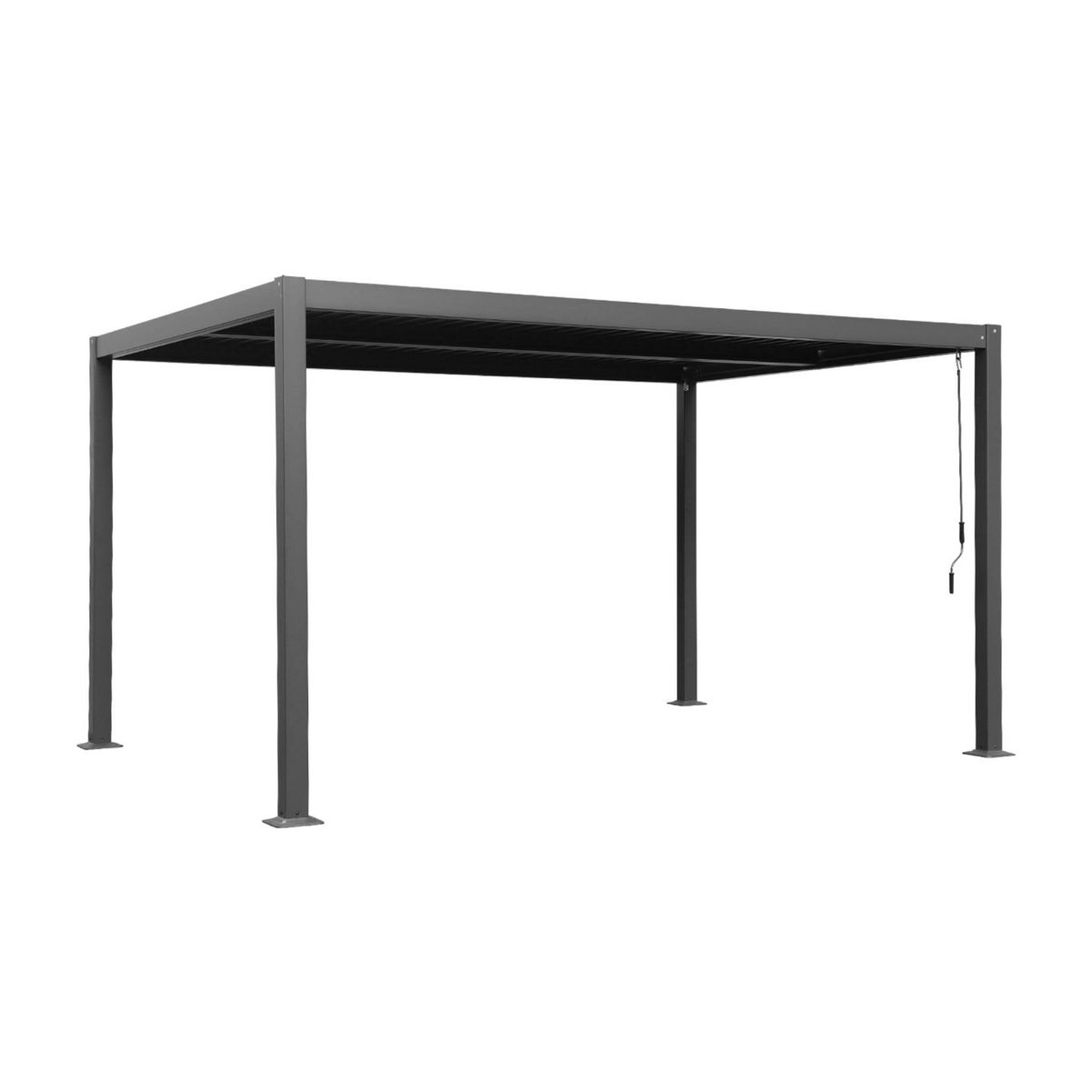 SWEEEK Pergola bioclimatique aluminium et acier 3x4m lames orientables + store 4m PALACE anthracite