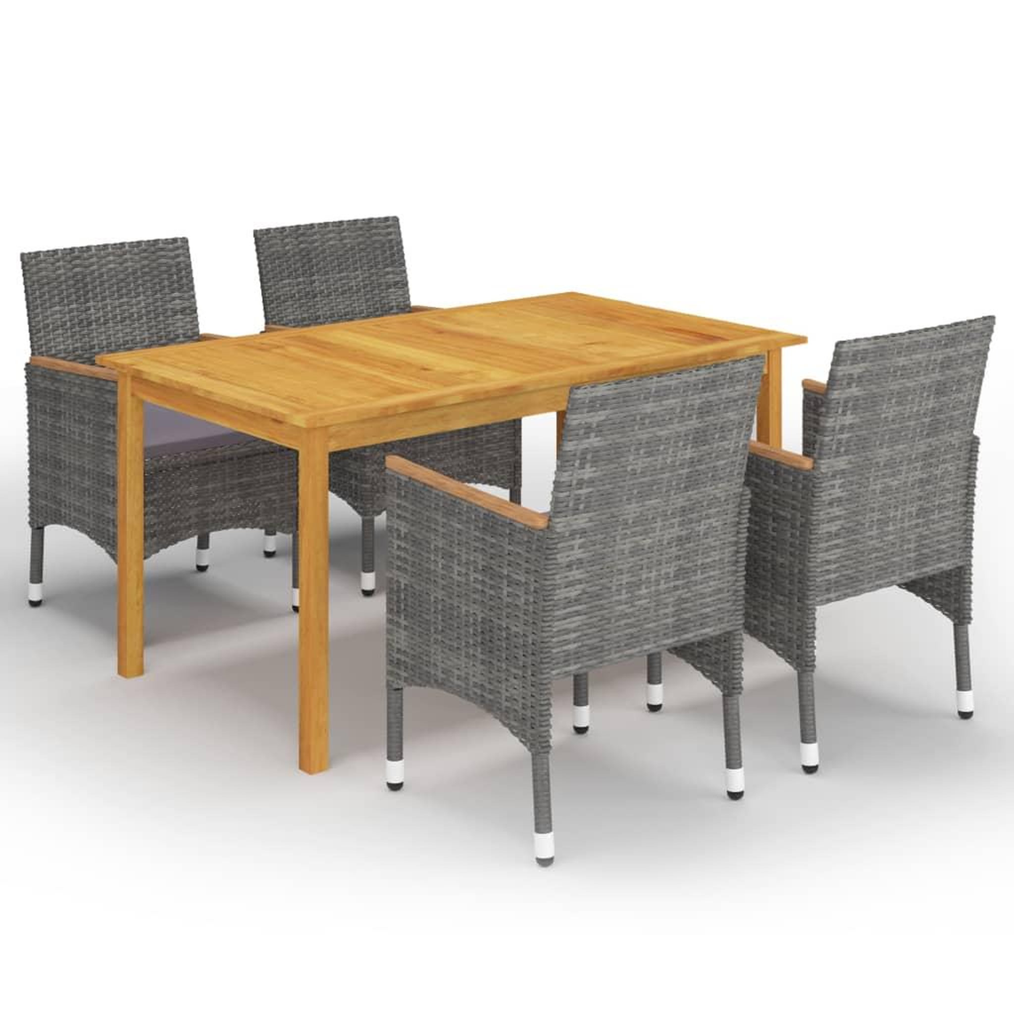 Voir la diapositive 1 : VIDAXL Ensemble a manger de jardin 5 pcs Gris