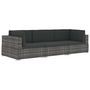 Voir la diapositive 2 : VIDAXL Salon de jardin avec coussins 3 pcs resine tressee gris