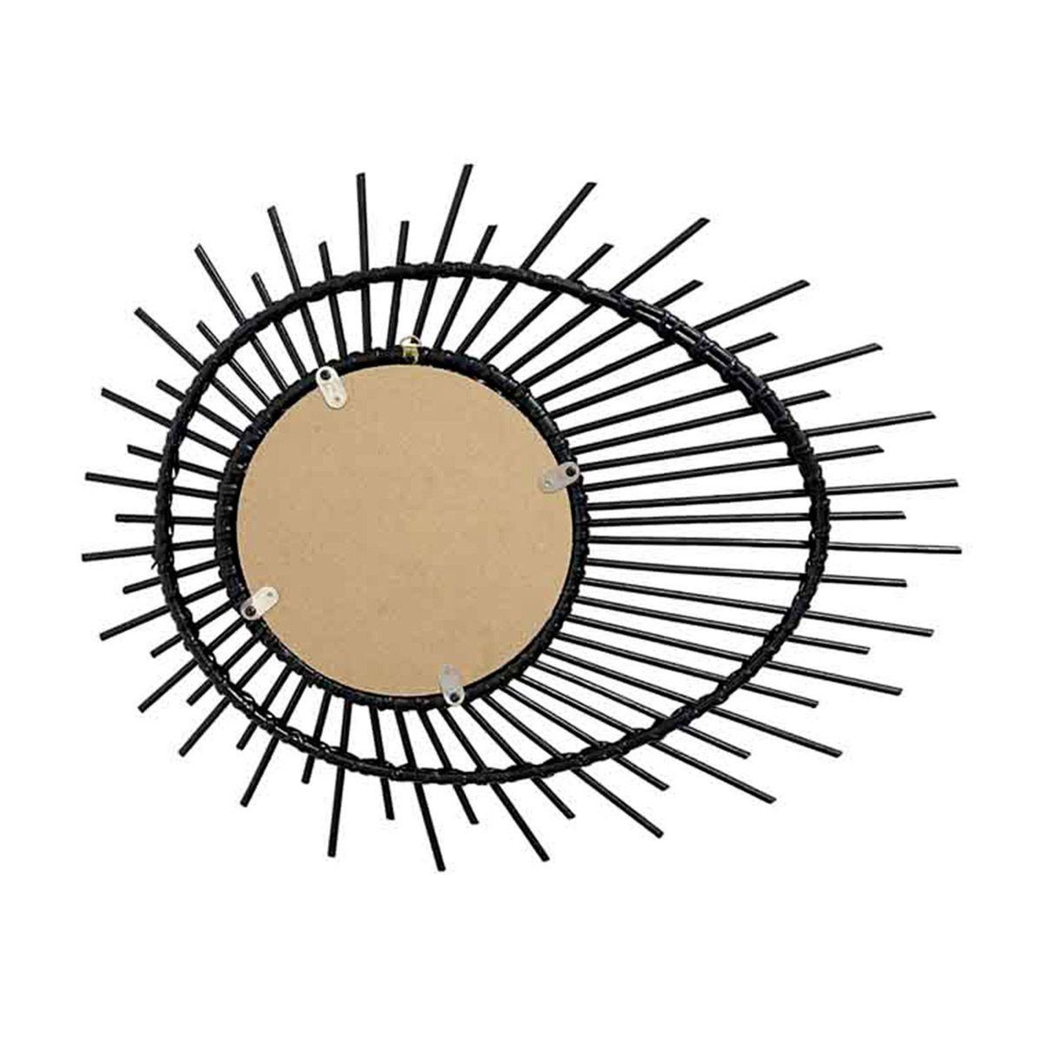 Voir la diapositive 2 : Paris Prix Miroir Mural Design en Rotin  Aina  58cm Noir