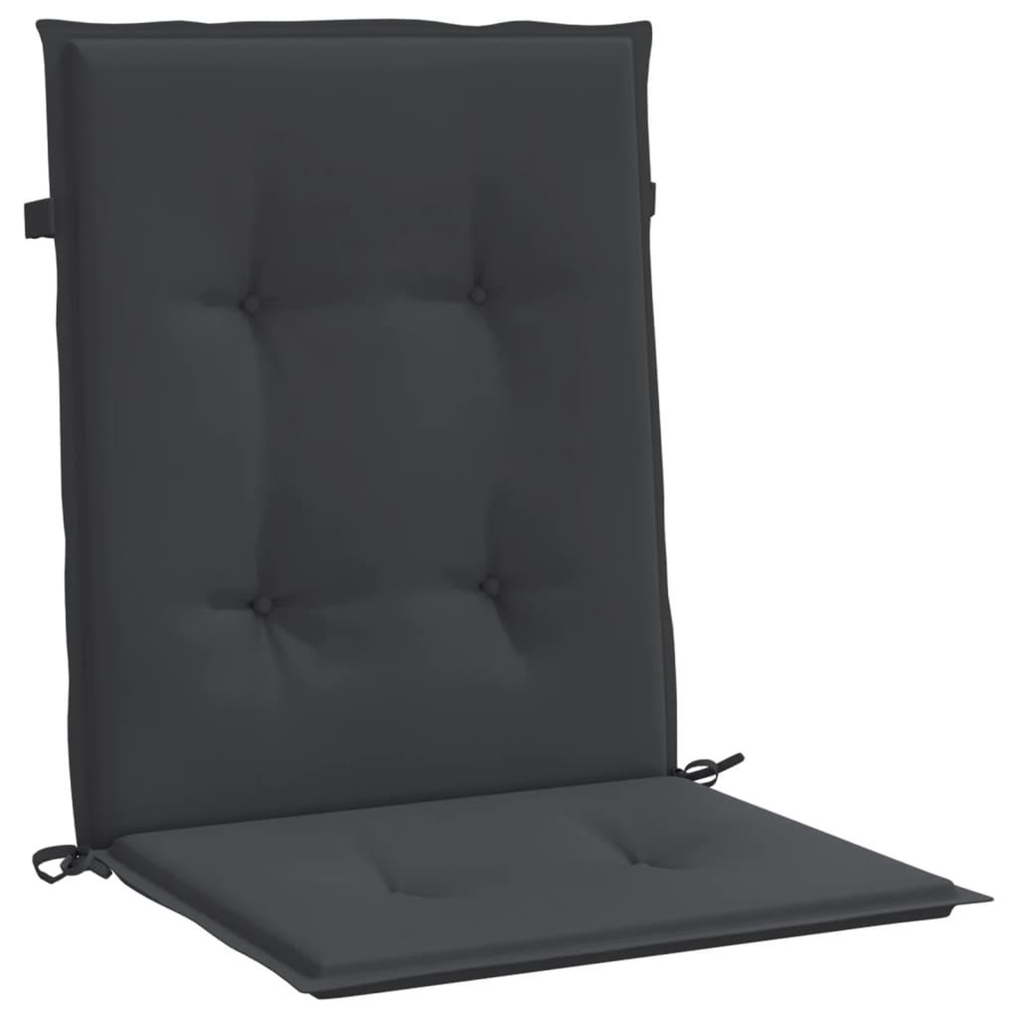 Voir la diapositive 5 : VIDAXL Coussins de chaise de jardin a dossier bas lot de 6 noir