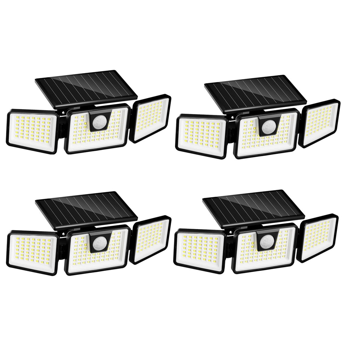 Lumisky Lot de 4 spots solaires avec détecteur FALCON Noir Plastique 800LM
