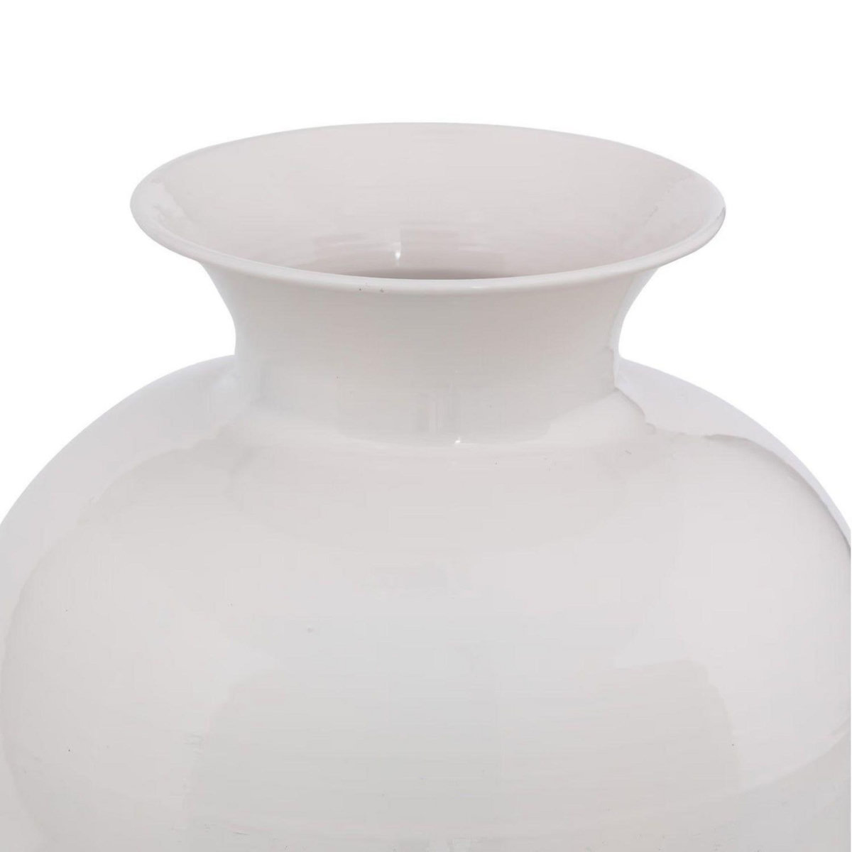 ATMOSPHERA Vase en métal émaillé KIAN - H. 33,5 cm - Blanc
