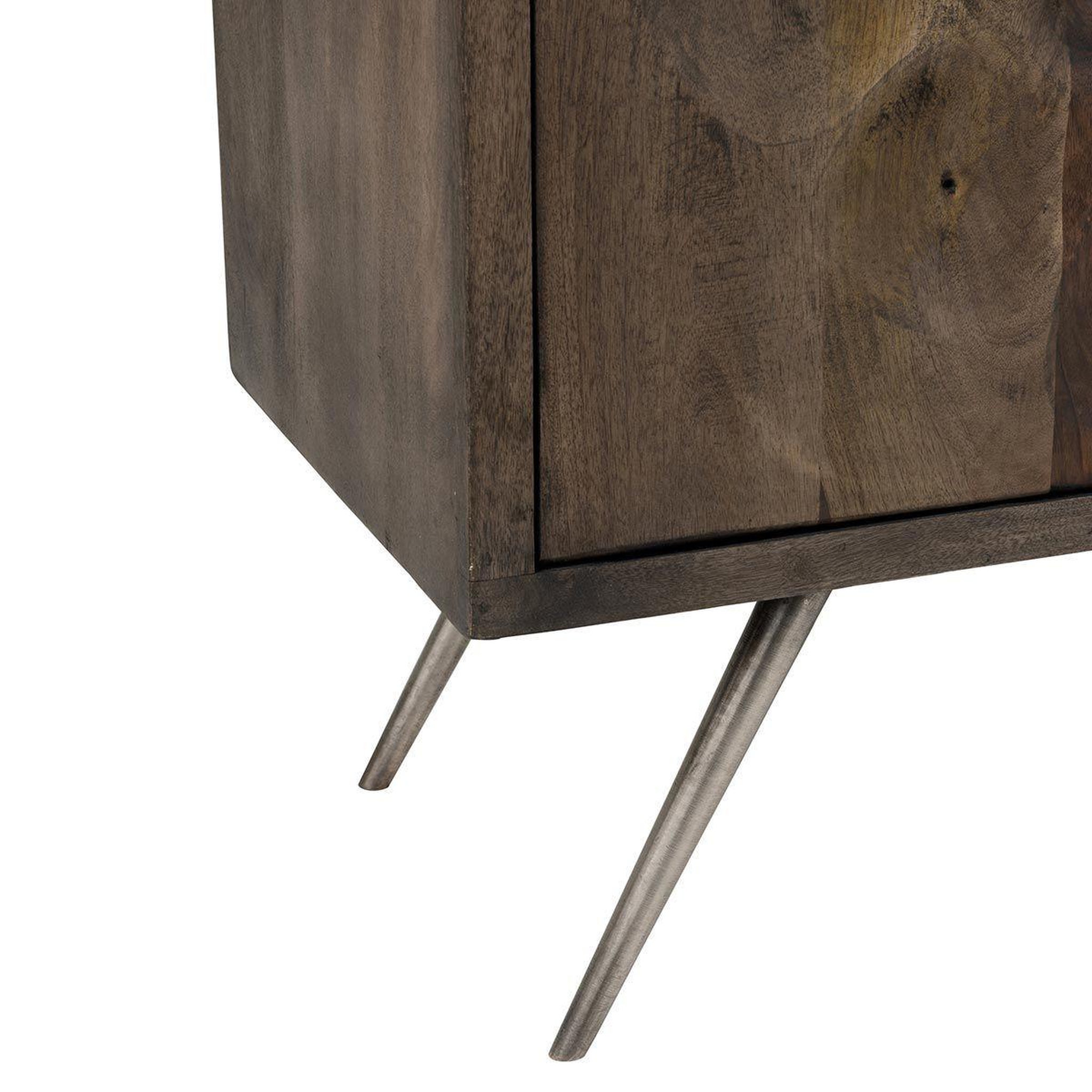Voir la diapositive 6 : J-LINE Buffet 2 portes en bois  ethnique  113cm marron