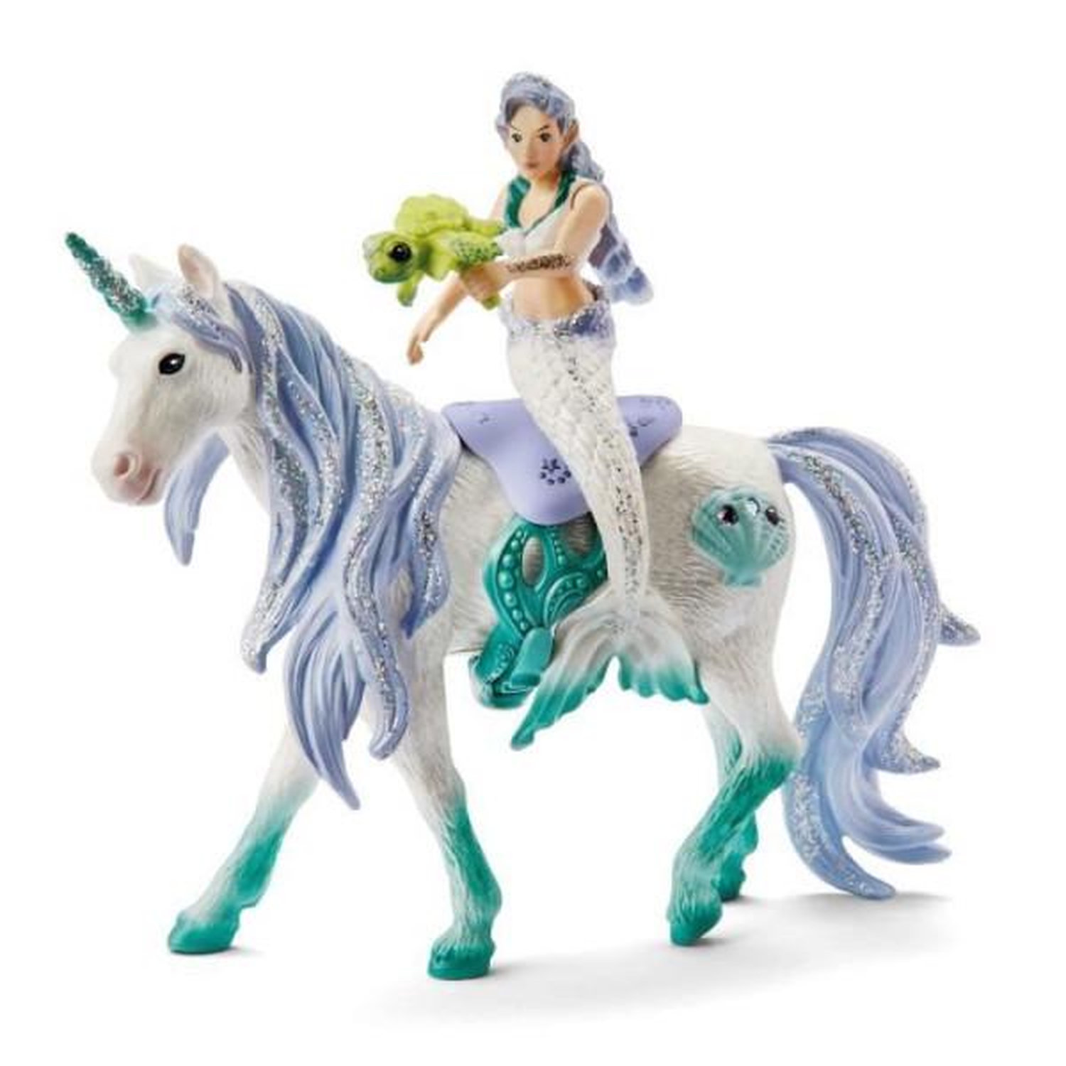 Figurine Sirène sur licorne de mer Schleich 70594 Bayala 4 pièces Dès - vue 6