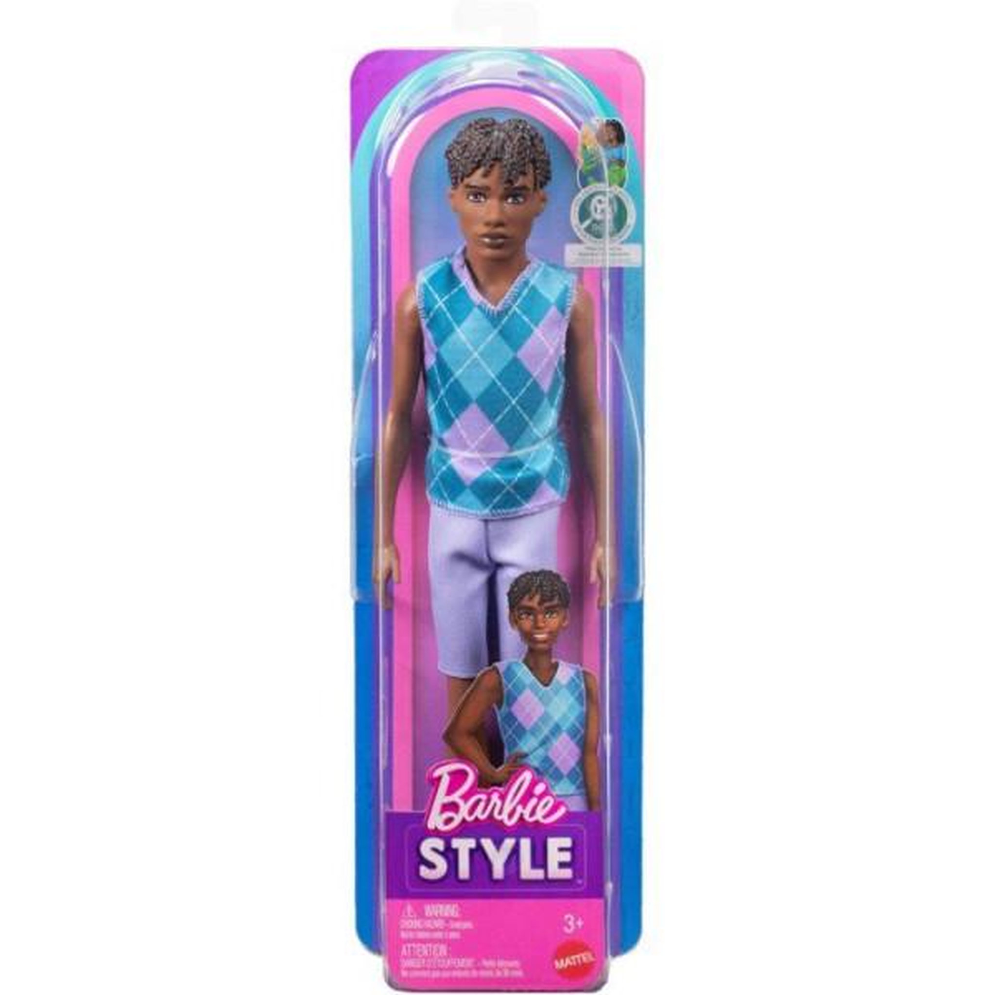 Voir la diapositive 6 : BARBIE Poupée - BARBIE - Ken Fashionista JJN67 - Polo carreaux - Look tendance - Tenue estivale