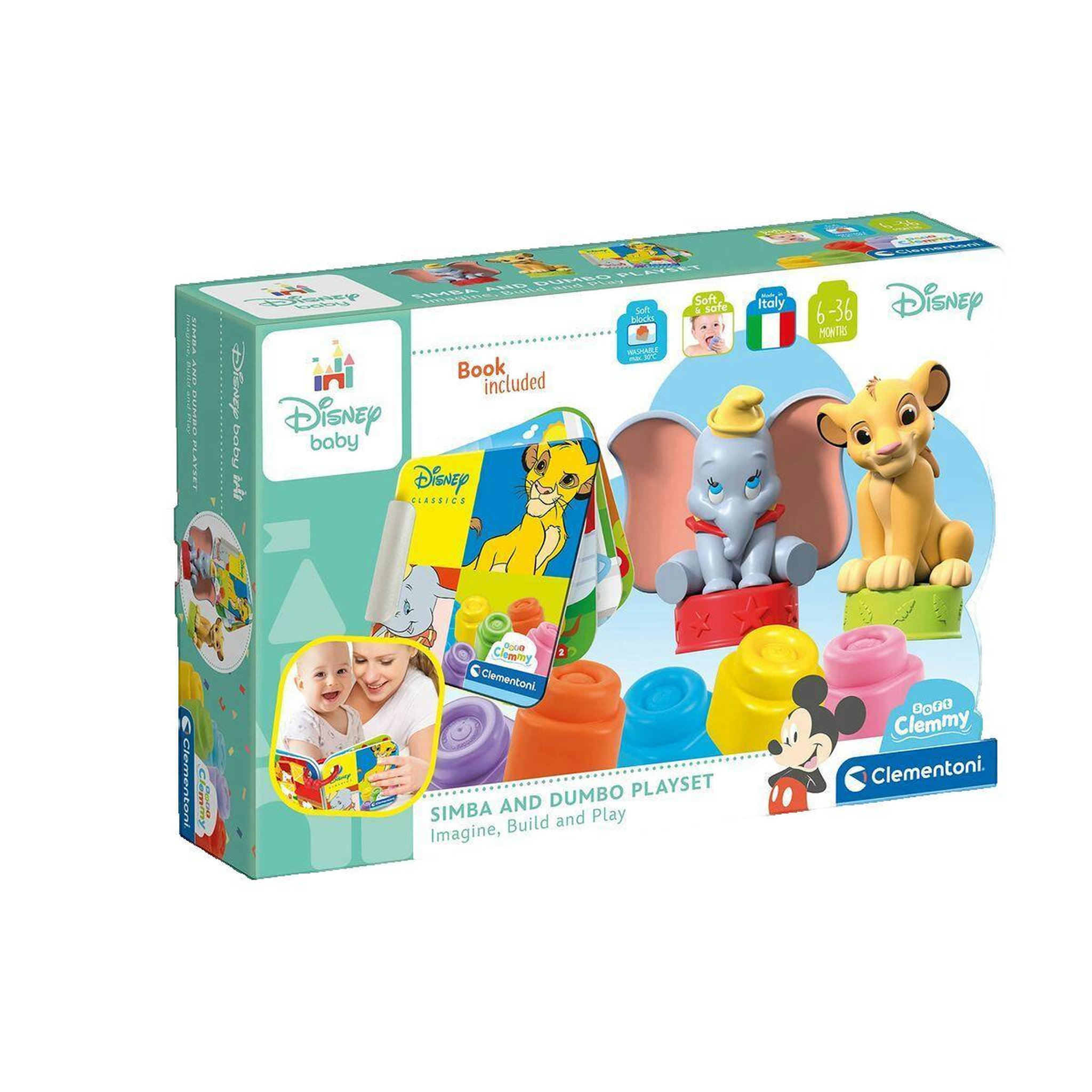 CLEMENTONI Disney Baby - Clementoni - Coffret Disney Classics Clemmy - 6 cubes - Fabriqué en Italie