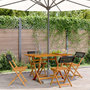 Voir la diapositive 1 : VIDAXL Chaises de jardin pliantes lot de 4 noir poly rotin bois massif