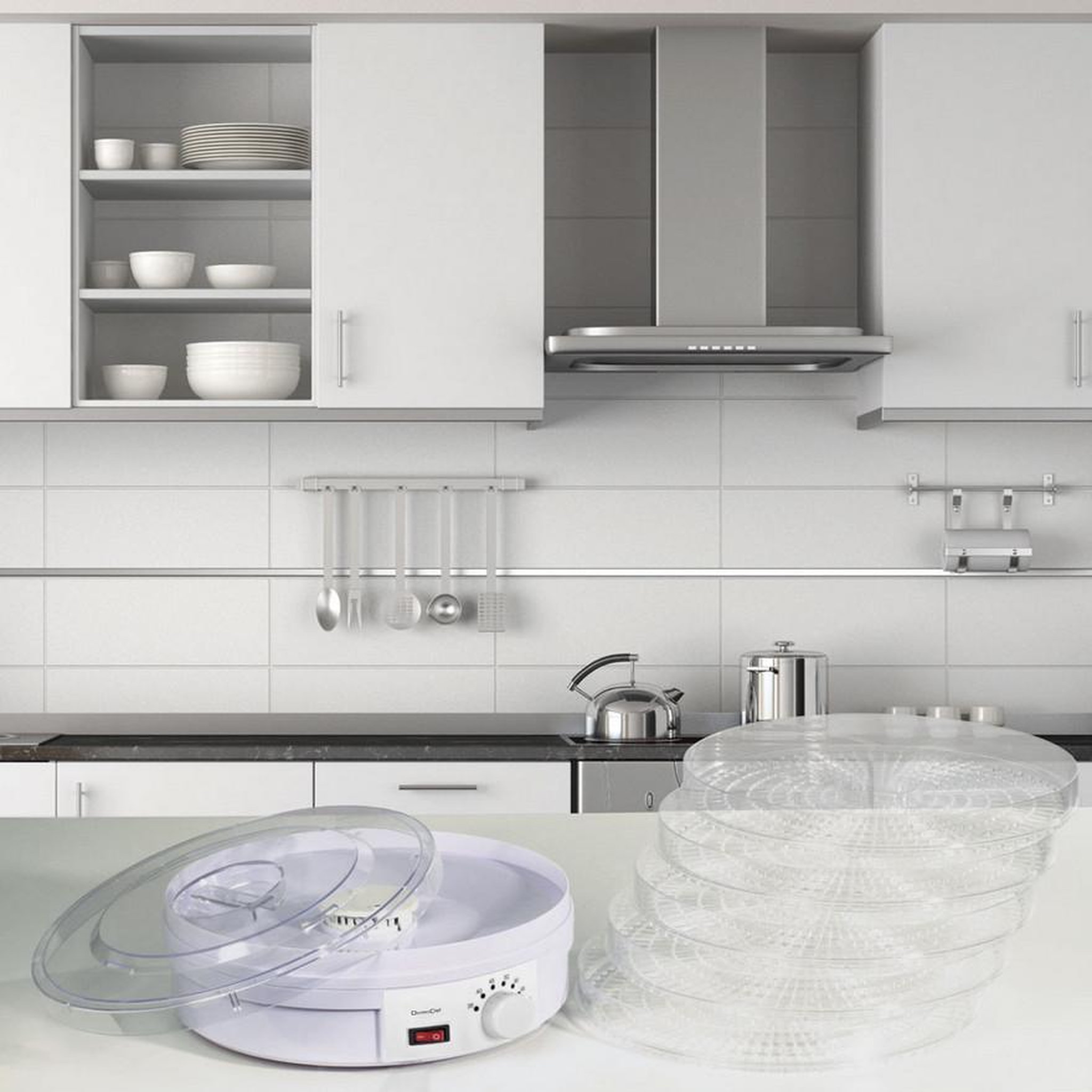 Voir la diapositive 2 : DOMOCLIP Déshydrateur fruits et légumes 5 plateaux 245w - dom202