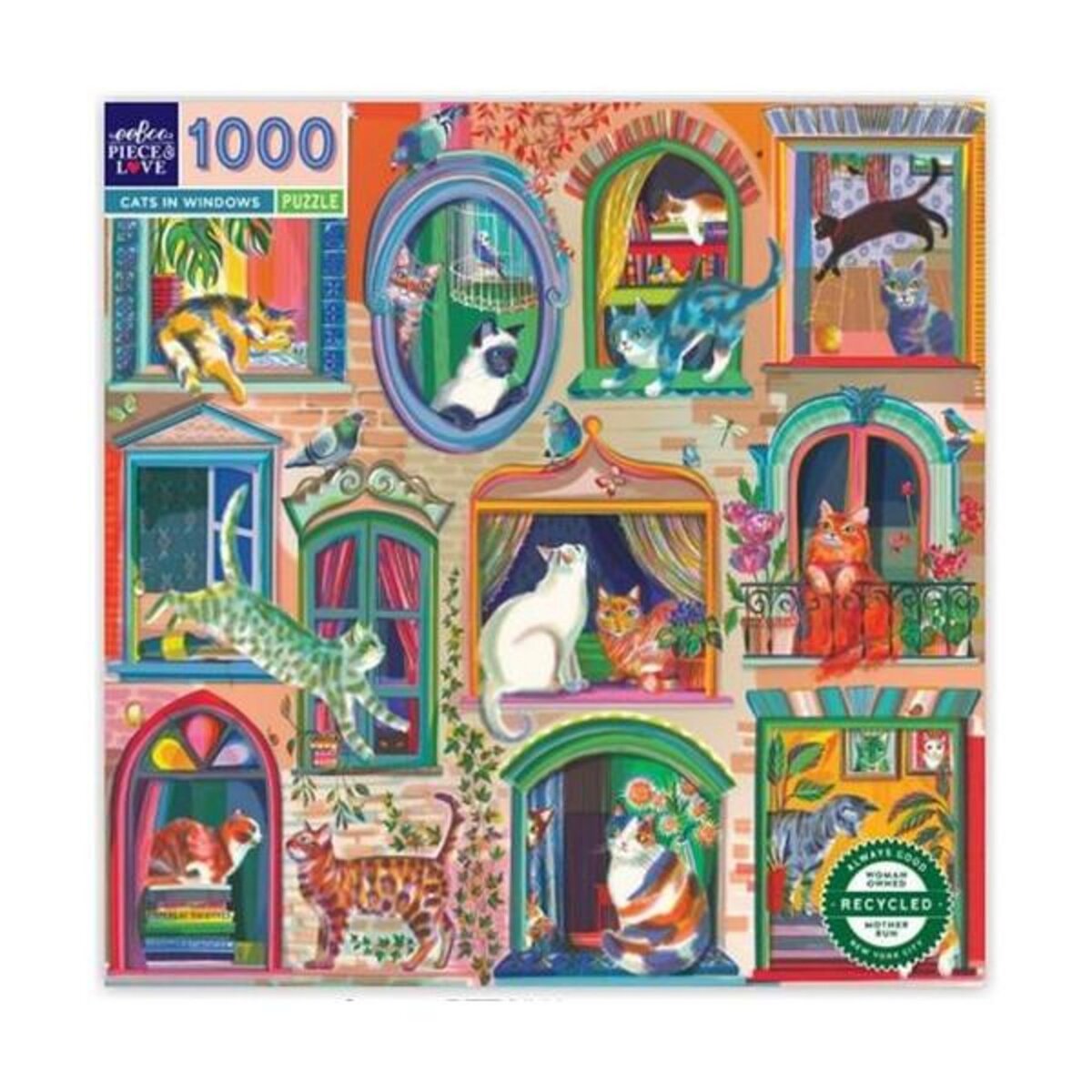 Eeboo Puzzle 1000 pièces Eeboo Cats in Windows