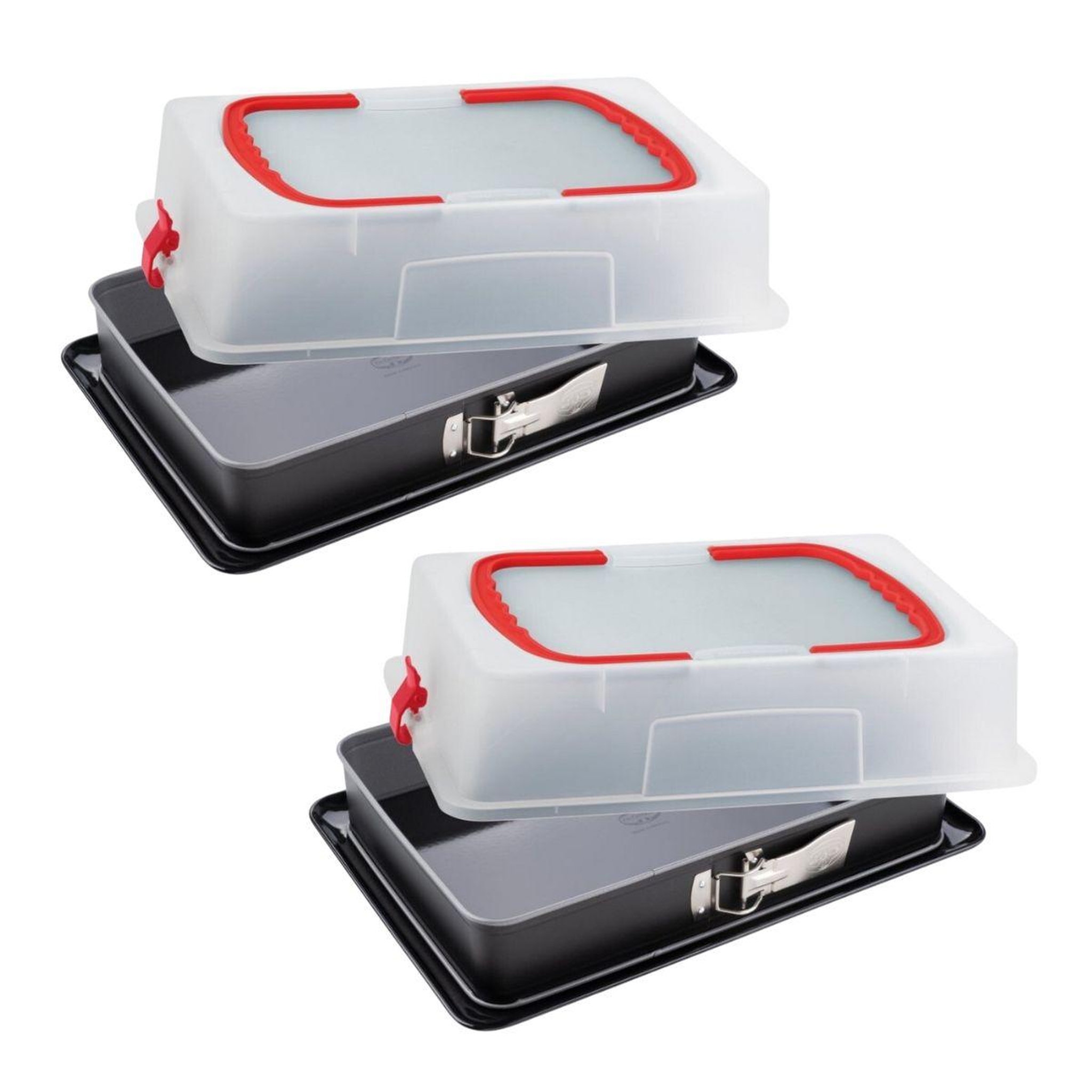 DR.OETKER Lot de 2 moules à charnière rectangulaires avec couvercle de transport 42 x 29 cm dr. Oetker back-idee kreativ