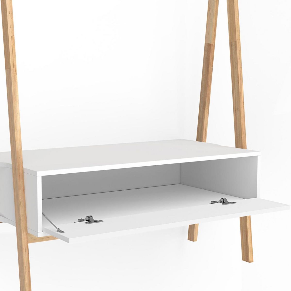 ID MARKET Portant enfant tipi LEON 130 cm avec 1 porte blanc et bois