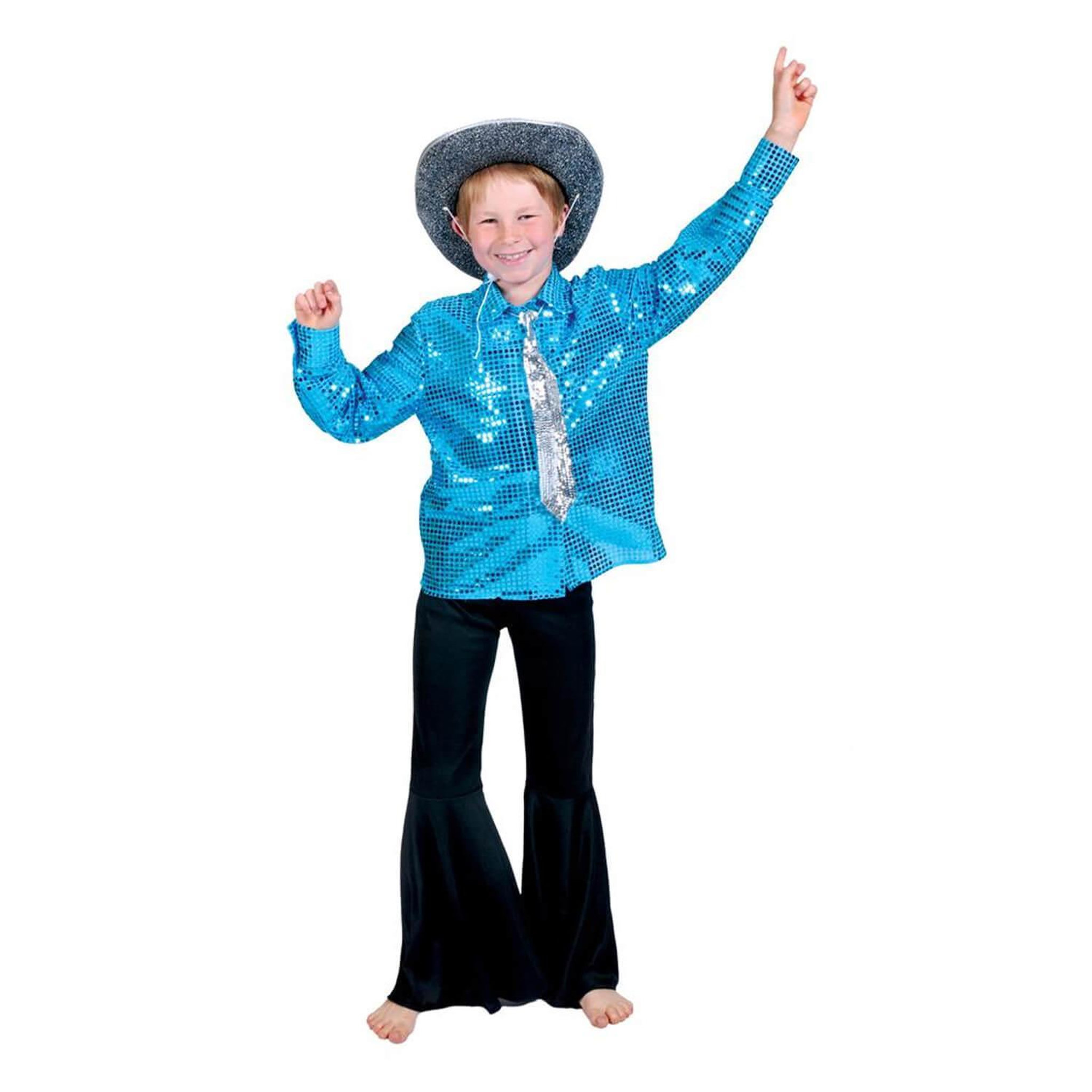 FUNNY FASHION Chemise Disco Enfant - 8/10 ans (128 à 140 cm)