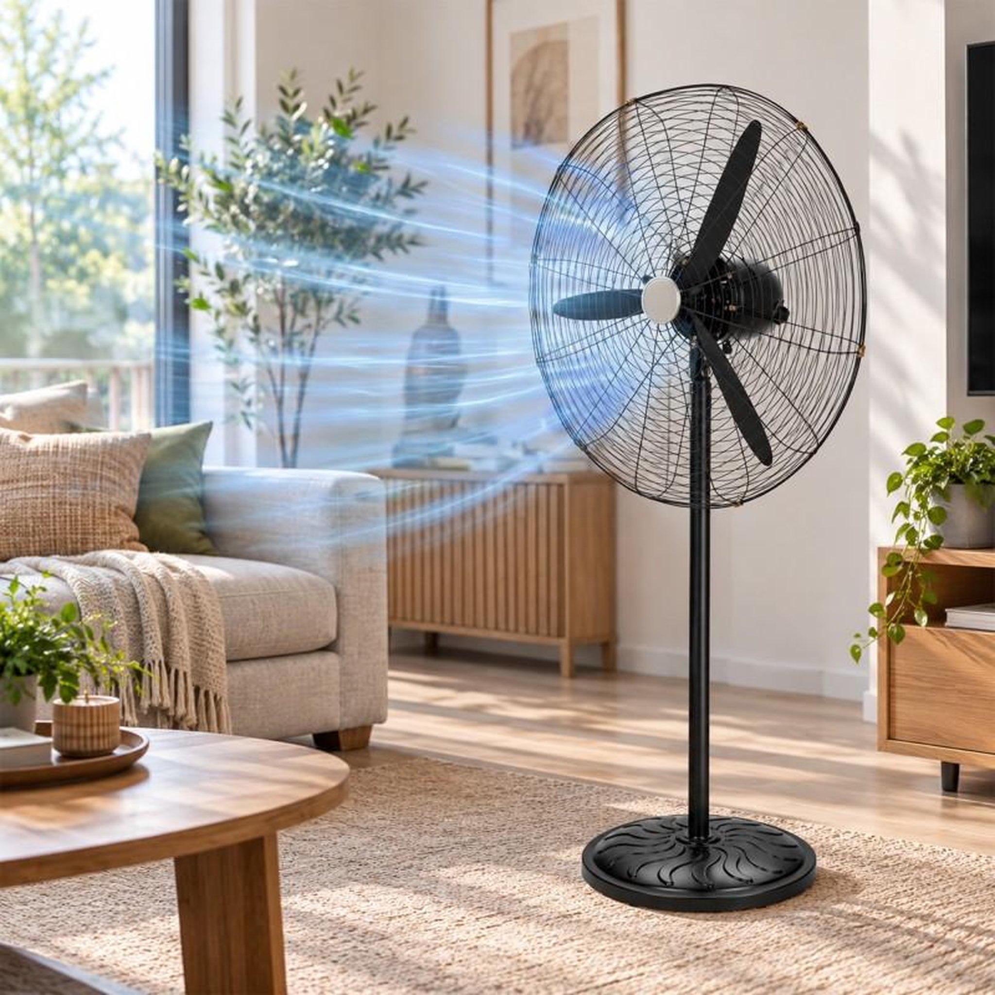 Voir la diapositive 3 : Ventilateur Industriel 2-en-1 (pied & Mural) – 130w