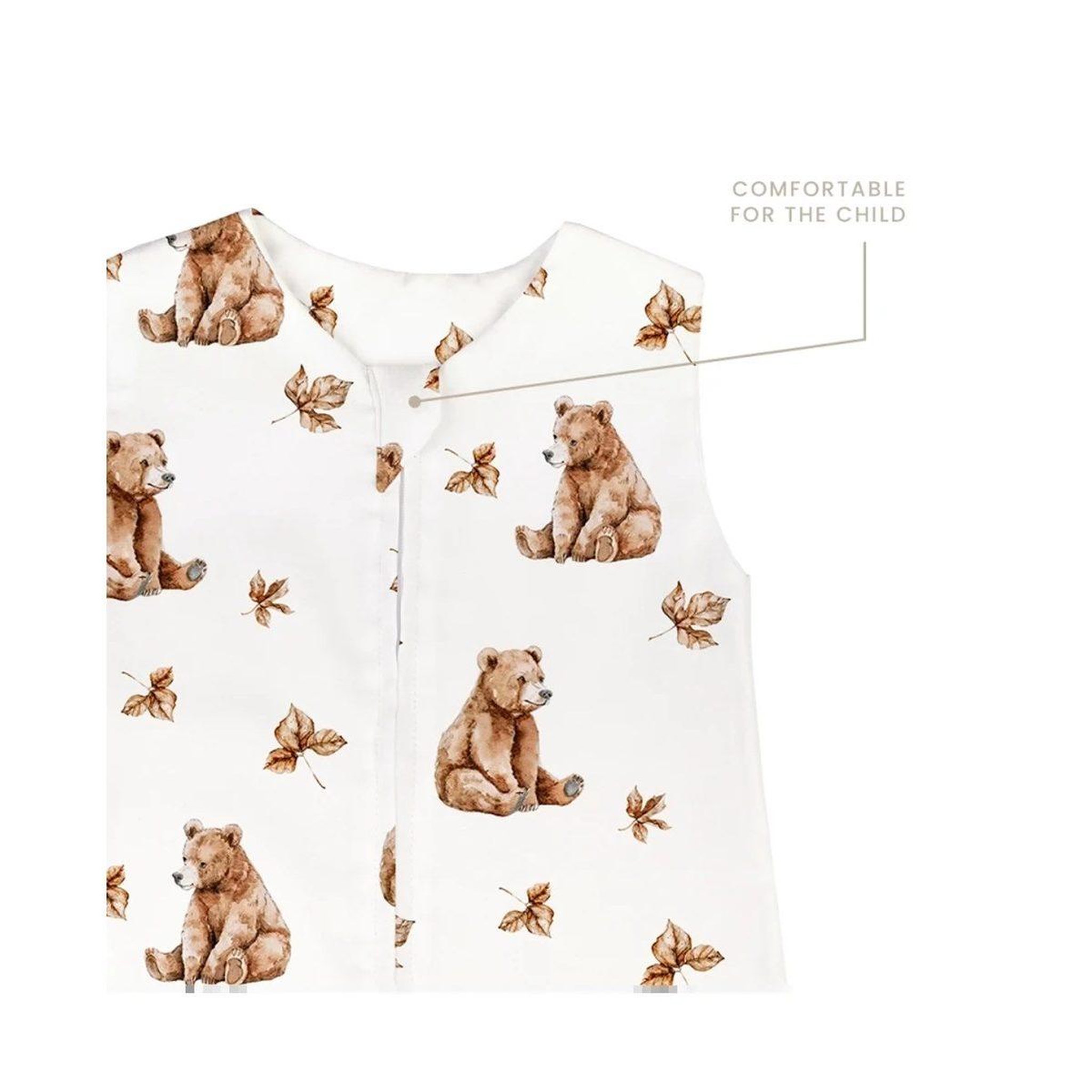 Voir la diapositive 4 : WALDIN Gigoteuse à jambes en coton - taille S (1-2 ans) - motif oursons, blanc