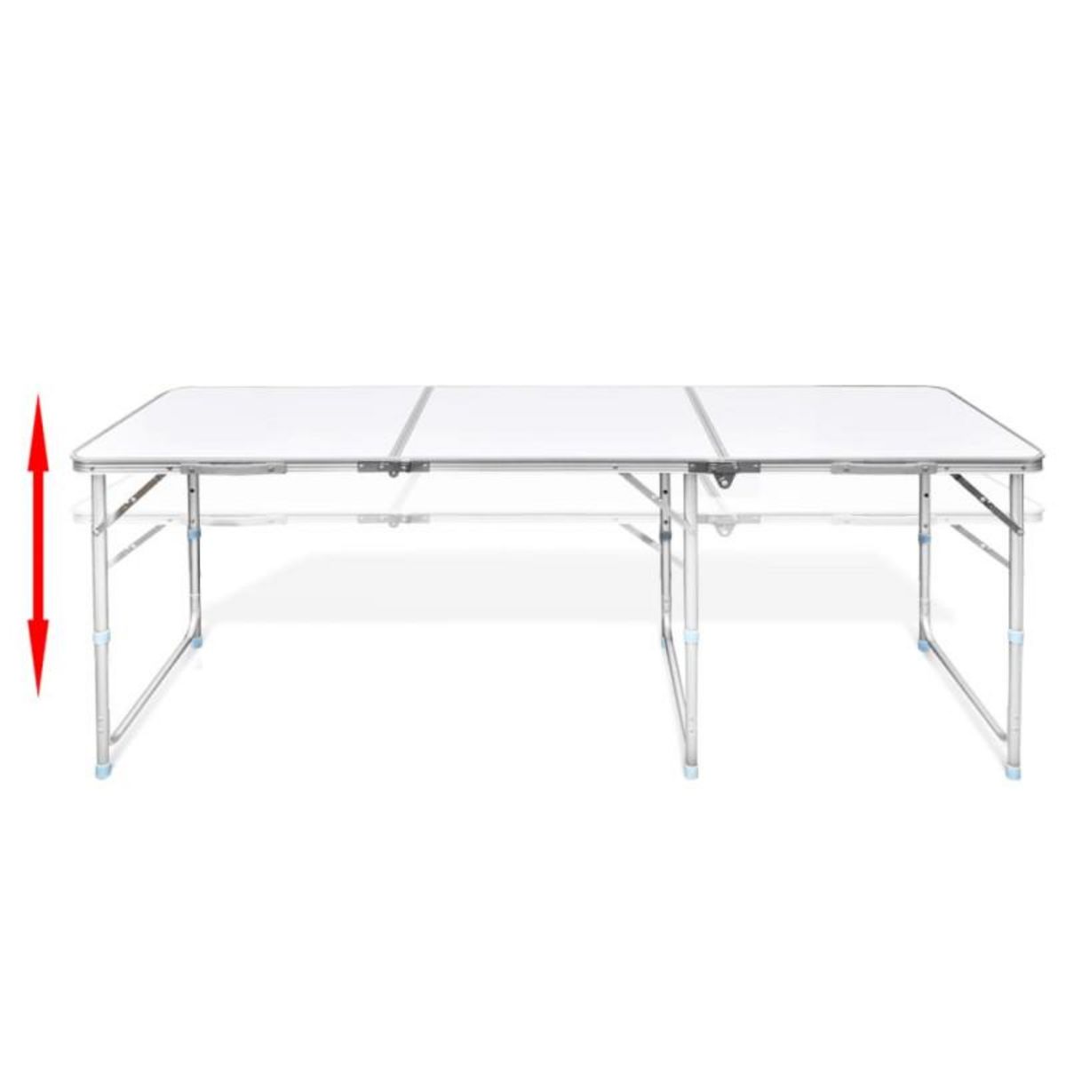 VIDAXL Table pliante de camping en aluminium avec hauteur ajustable