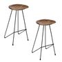 Voir la diapositive 1 : TOILINUX 2 Tabourets de bar design bois et métal Sumar - Noir