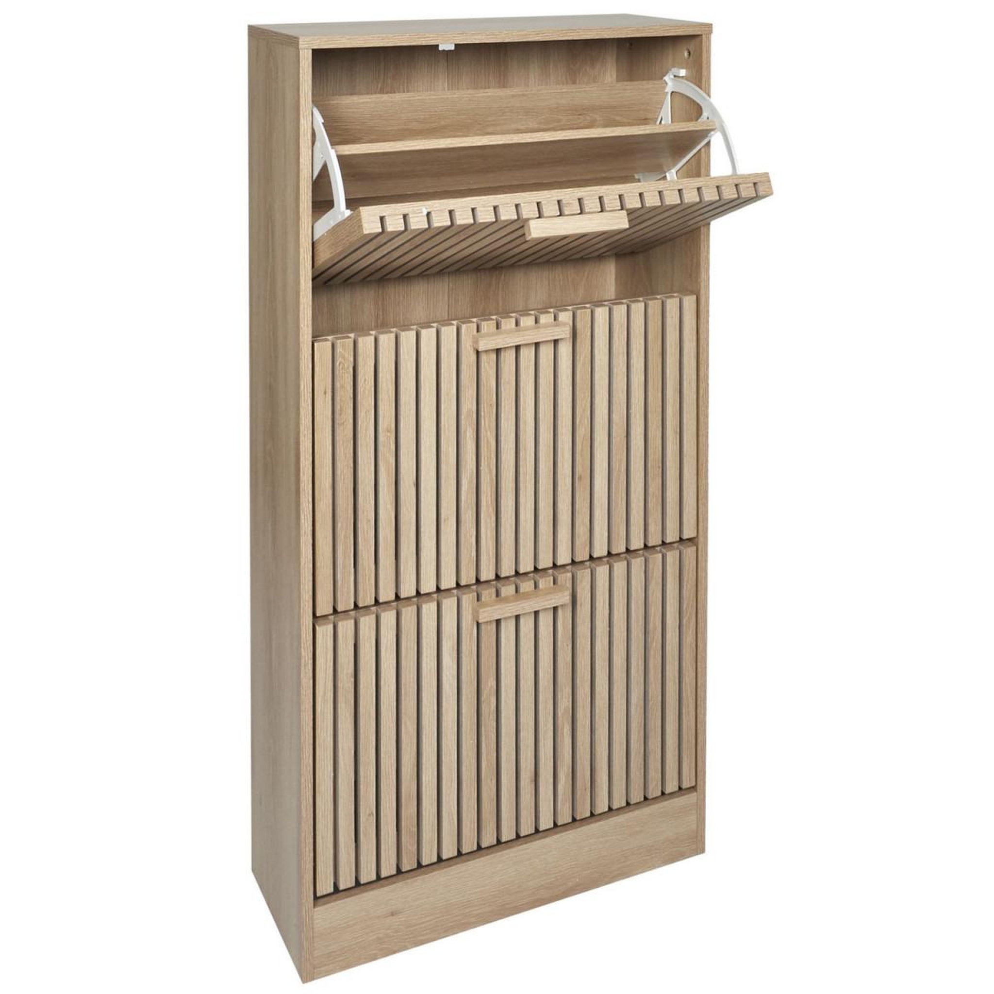 Voir la diapositive 4 : Paris Prix Meuble à chaussures 3 portes  klaus  113cm marron