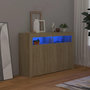 Voir la diapositive 1 : VIDAXL Buffet avec lumieres LED chene sonoma 115,5x30x75 cm