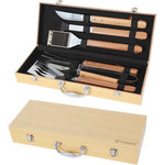 Le marquier Ustensile barbecue MALETTE 6 USTENSILES BAMBOU
