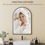 Voir la diapositive 6 : HOMCOM Miroir salle de bain LED design arche 50 x 70 cm anti-buée dimmable tactile réglable verre trempé alu noir