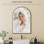 Voir la diapositive 6 : HOMCOM Miroir salle de bain LED design arche 50 x 70 cm anti-buée dimmable tactile réglable verre trempé alu noir