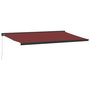 Voir la diapositive 2 : VIDAXL Auvent manuel retractable bordeaux 500x300 cm