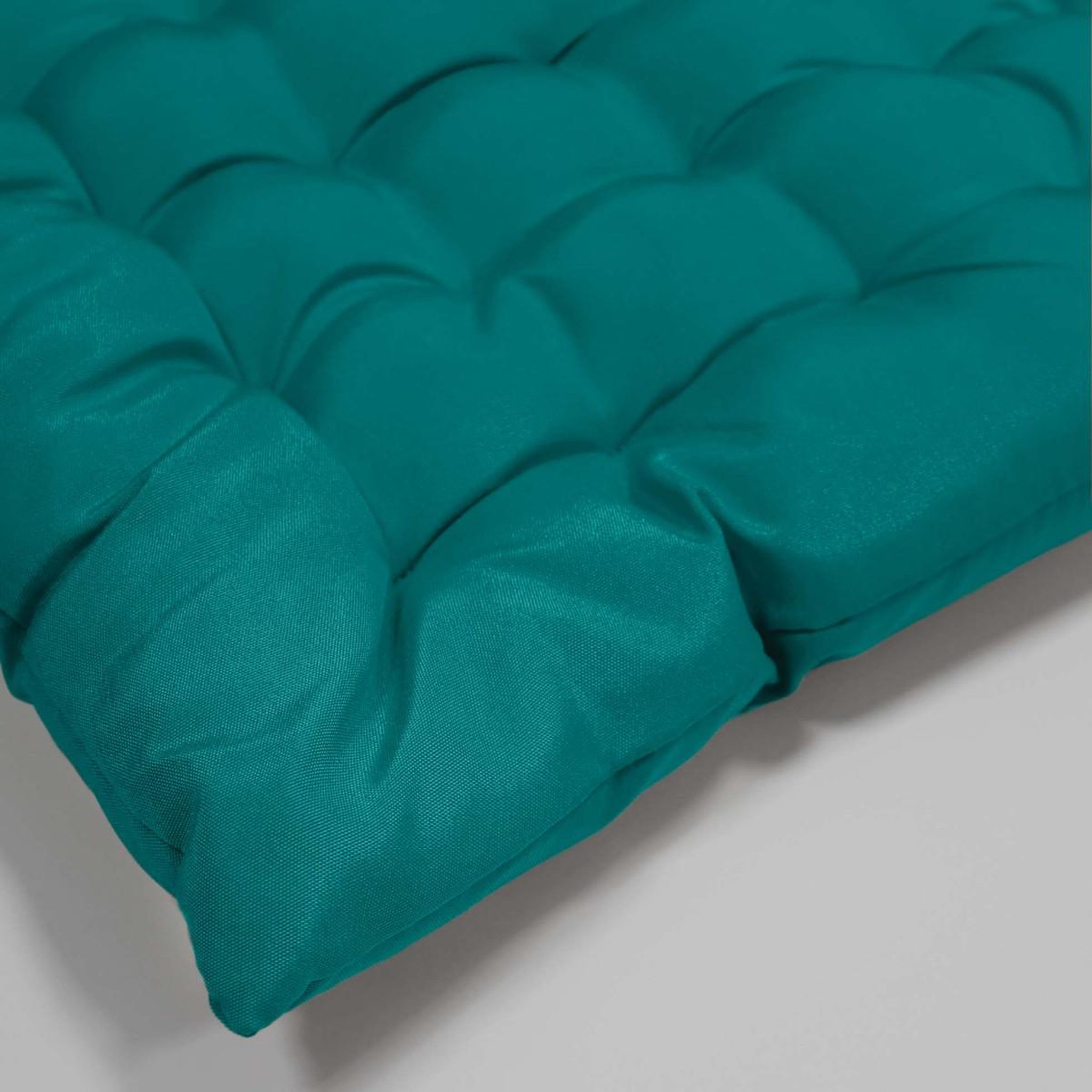 Voir la diapositive 4 : Douceur d'Intérieur Galette de chaise matelassée  essentiel  40x40cm bleu paon