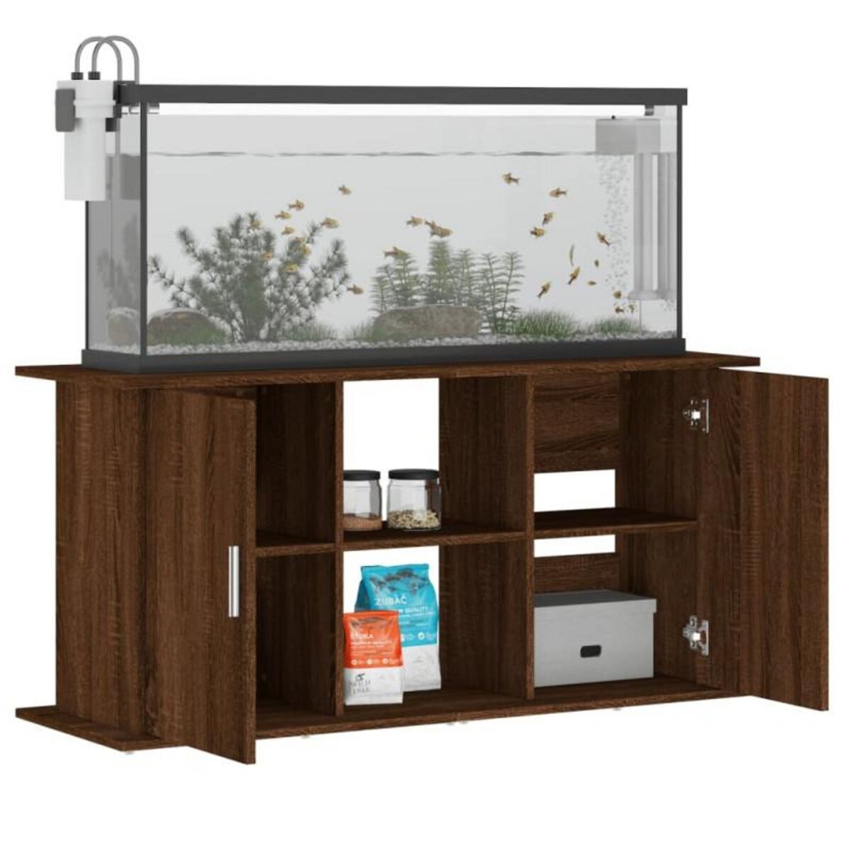 VIDAXL Support d aquarium chêne marron 121x41x58 cm bois d ingénierie
