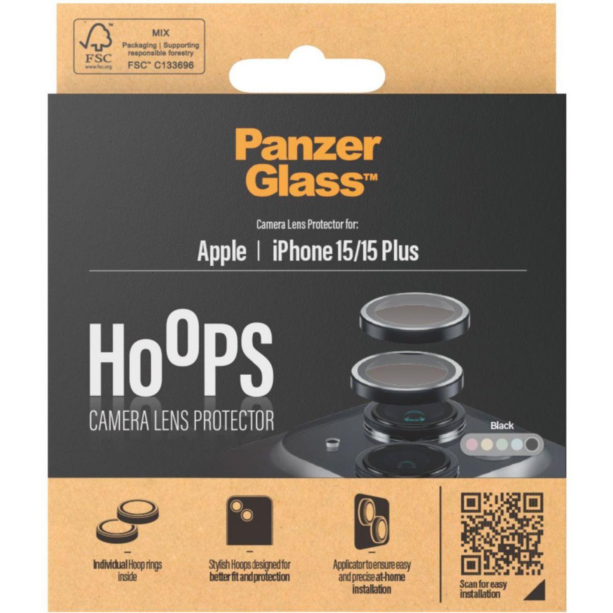 Voir la diapositive 3 : PANZERGLASS Protège objectif iPhone 15 / 15 Plus protège objectif